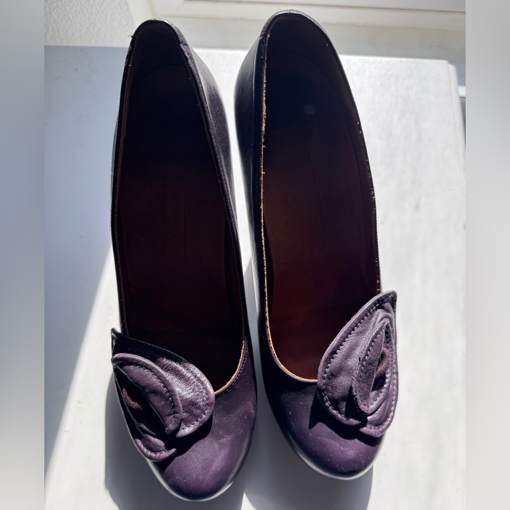 Chie Mihara Plum Leather Heels - Picture 2 of 9